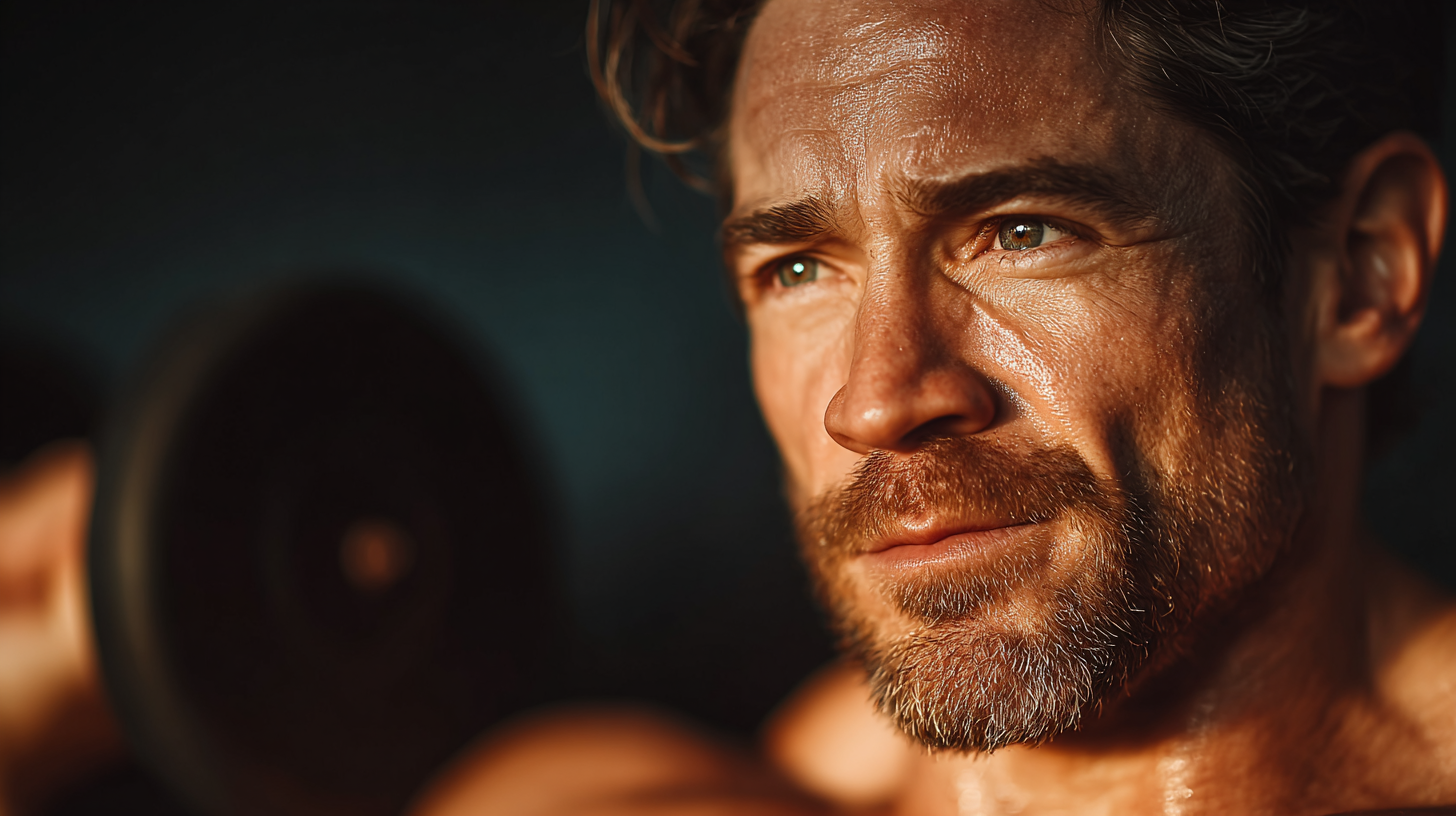 Bărbat practicând rutina de dimineață